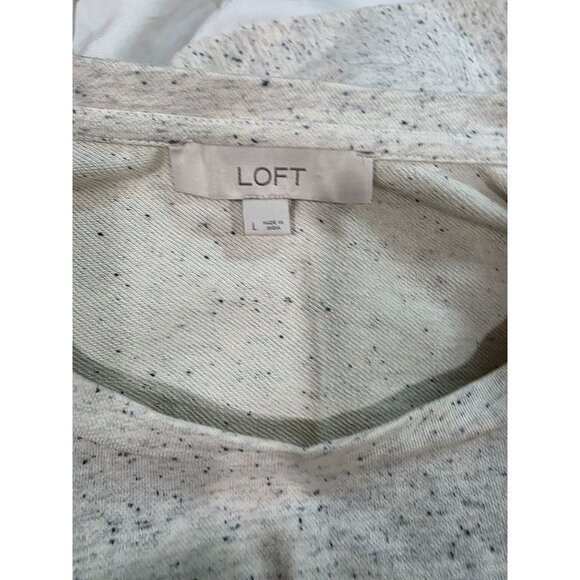 Loft Womens Speckled Knit Long Sleeve Top With Tie Hem & Layered Hem Detail - Picture 3 of 7